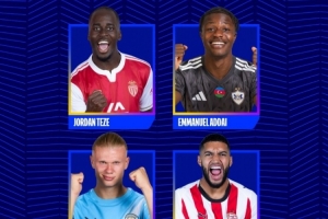 欧冠本周最佳进球候选：哈兰德、塞巴里、阿代伊、特泽在列