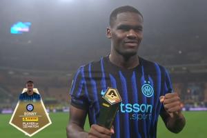 1射3传造4球！博尼当选国米4-1克雷莫内塞全场最佳球员