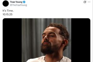 你也“决定”？特雷-杨发布神秘预告：明日8点 时机已到