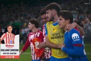 凌空抽射破门！小西蒙尼当选马竞vs贝蒂斯全场最佳球员