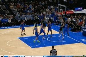 卧槽！杨瀚森单臂接乐福妙传空接暴扣！打停雷霆！