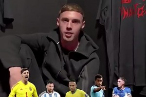 帕尔默选五人制阵容：裤袜、梅西、内马尔、拉维尔+自己